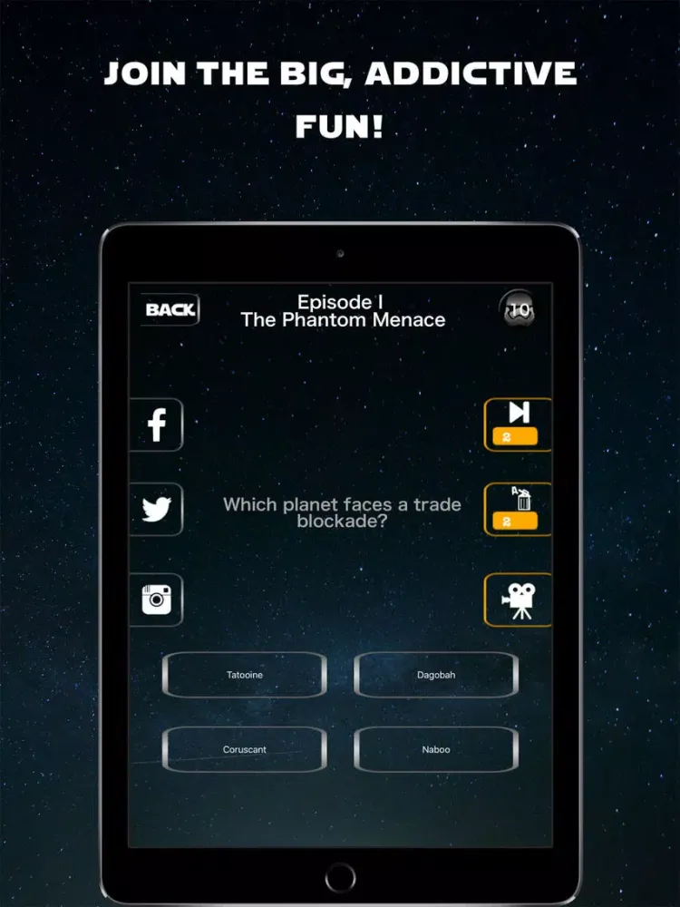 Tangkapan layar Trivia Wars - Quiz Game for the real Star Wars fan iPad 