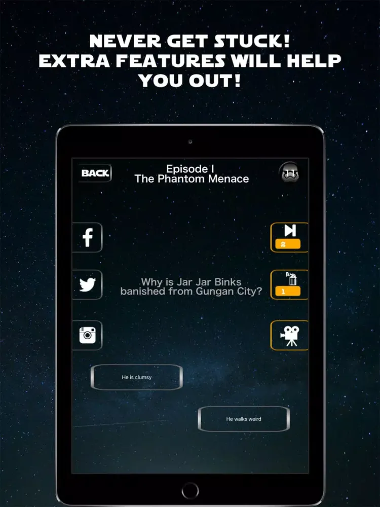 Tangkapan layar Trivia Wars - Quiz Game for the real Star Wars fan iPad 