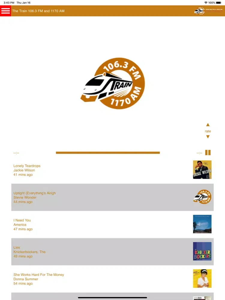 Capturas de pantalla de The Train 106.3 FM iPad 