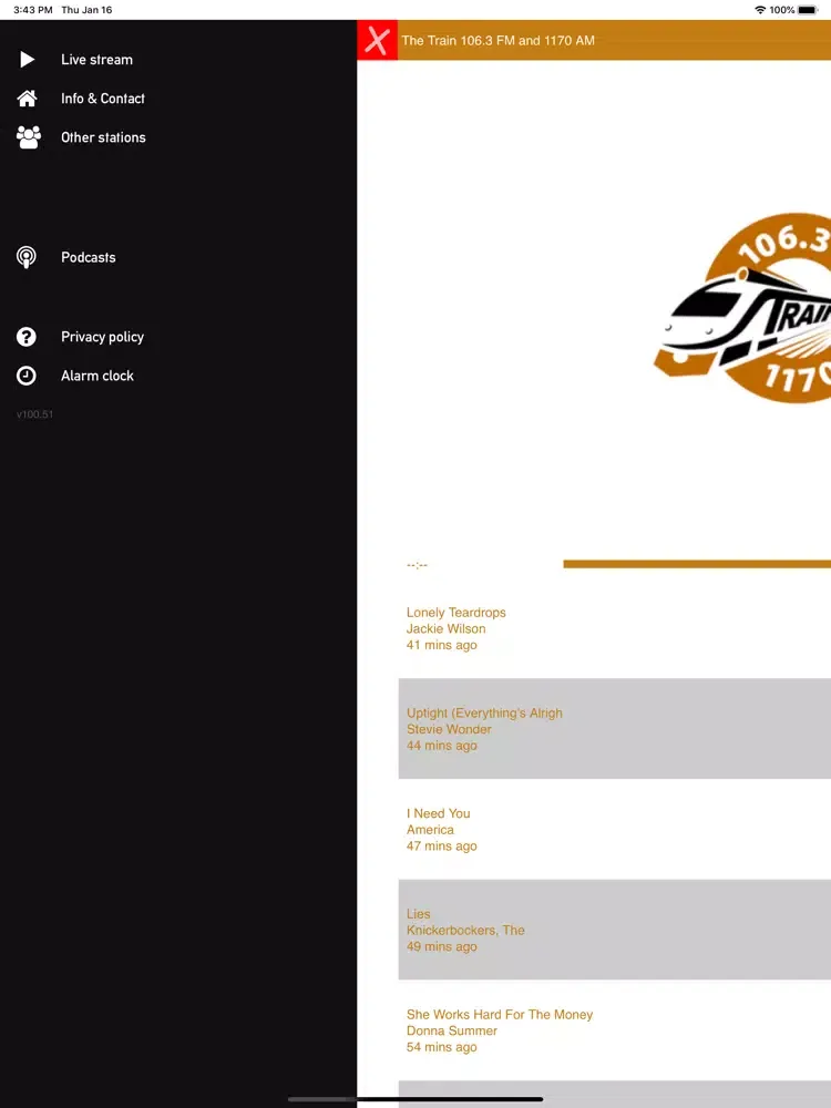 Capturas de pantalla de The Train 106.3 FM iPad 