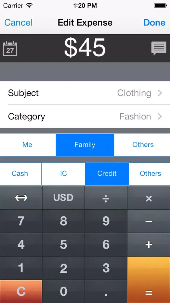 MoneyNote Lite应用截图
