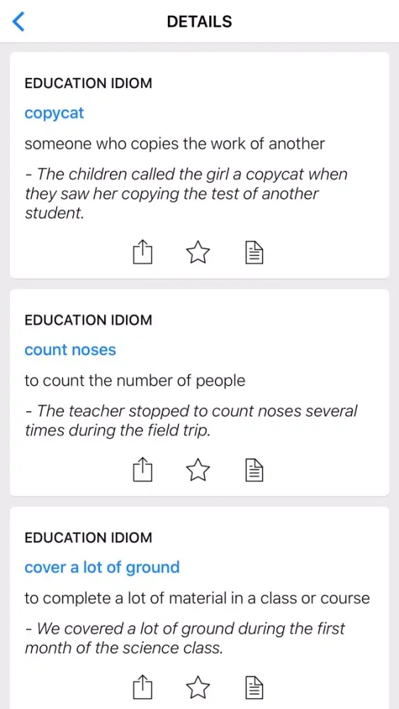 Screenshot di Education & Body idioms