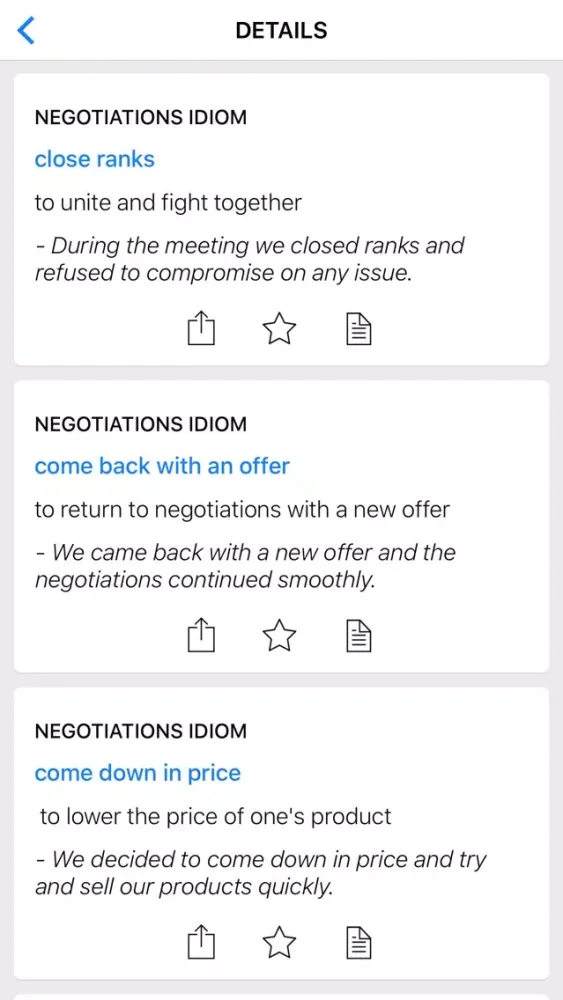 Capturas de tela do Education & Negotiation idioms