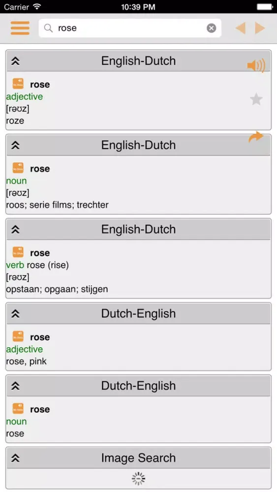 Captures d'écran de English Dutch Dictionary ( Simple and Effective )