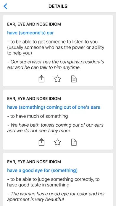 Ảnh chụp màn hình của Eyes & Clothing idioms