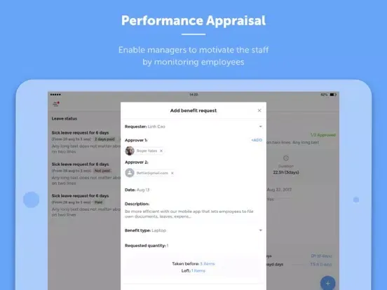 ภาพหน้าจอของ KPI Humans – HR app iPad 