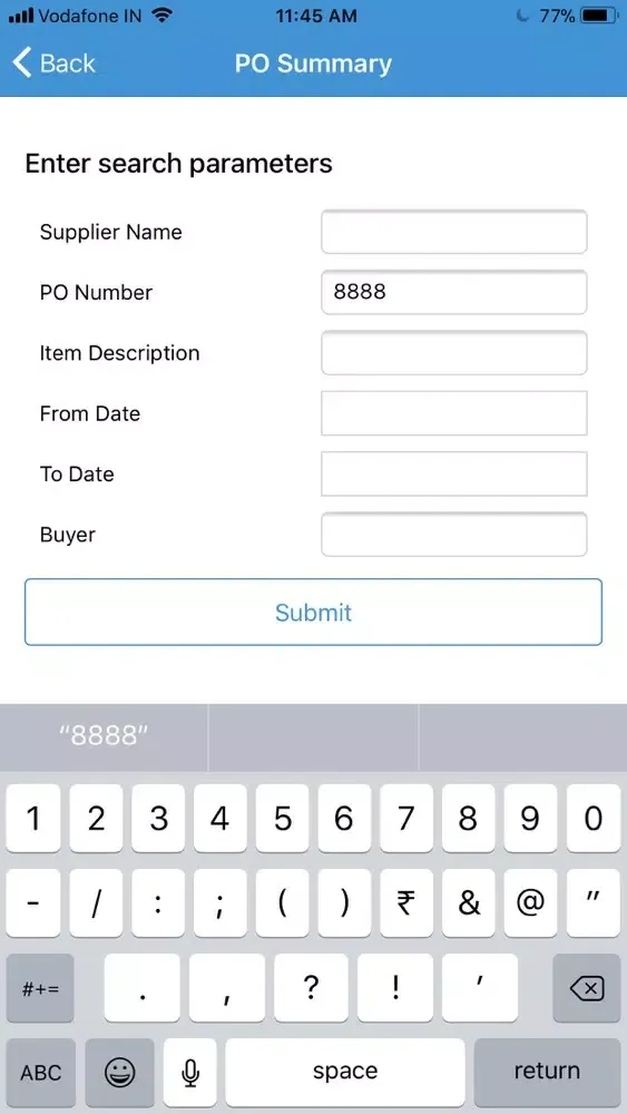 Tangkapan layar KPIT EBS Mobile App