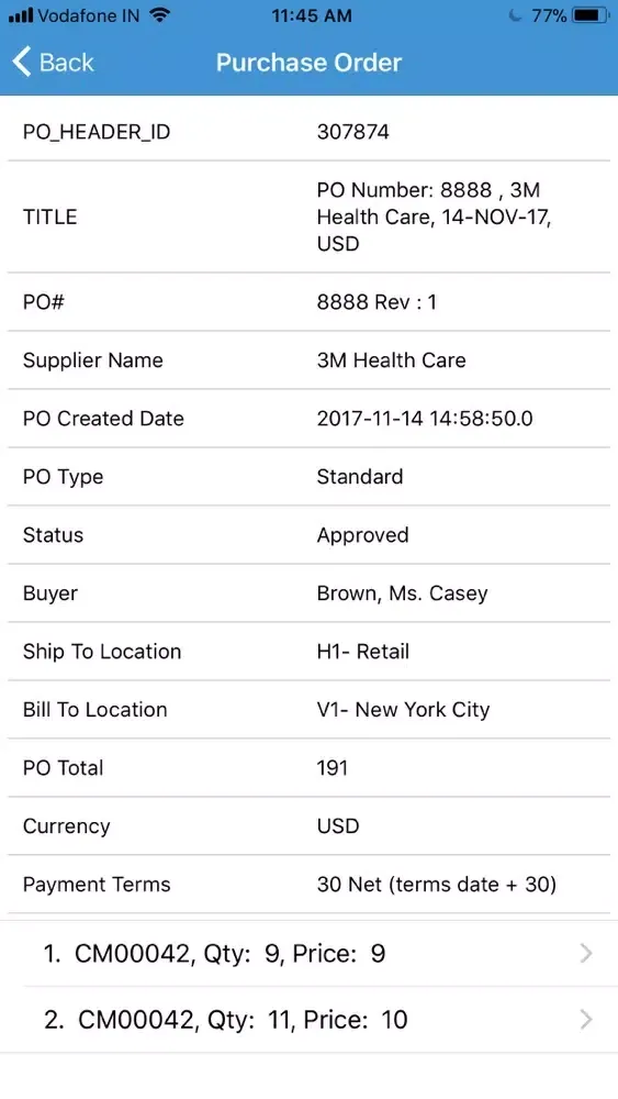 Tangkapan layar KPIT EBS Mobile App