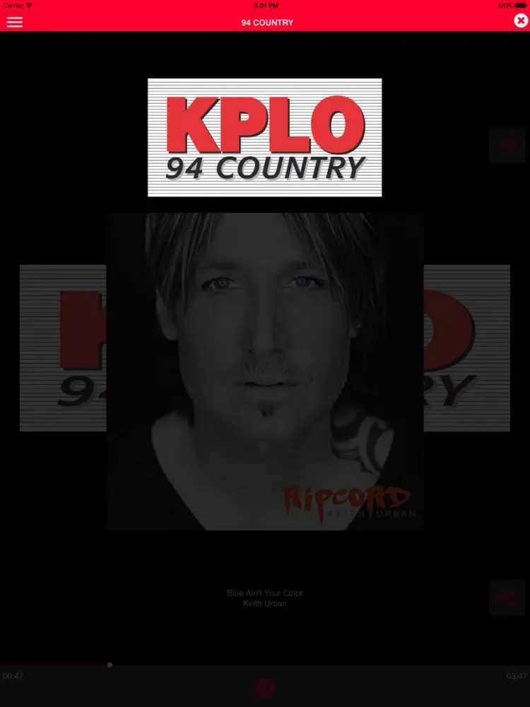 Tangkapan skrin KPLO 94 Country iPad 