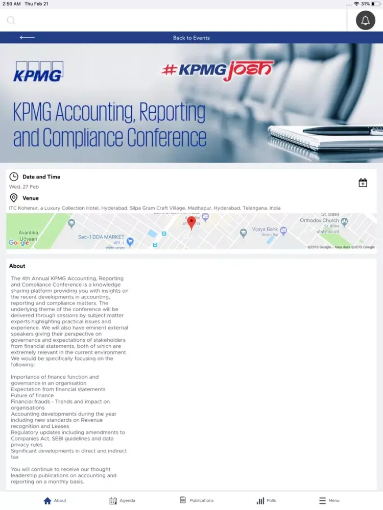 KPMG India Accounting Event iPad  スクリーンショット