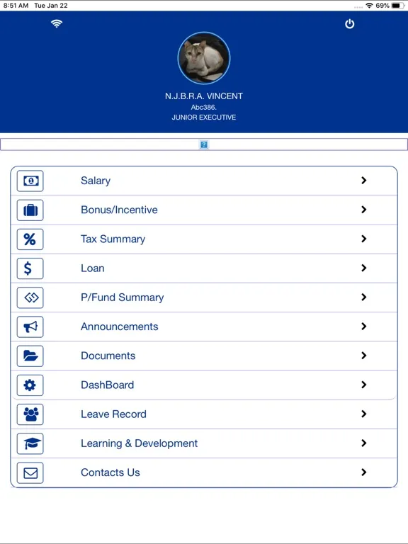 Captures d'écran de KPMG mypay iPad 