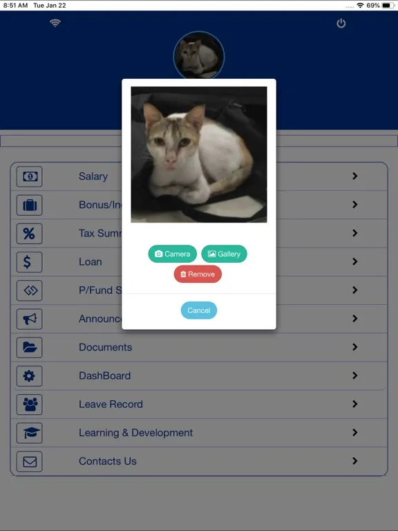 Captures d'écran de KPMG mypay iPad 