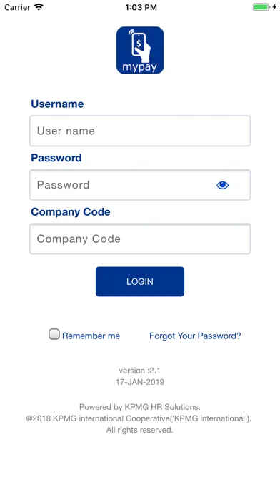 Captures d'écran de KPMG mypay