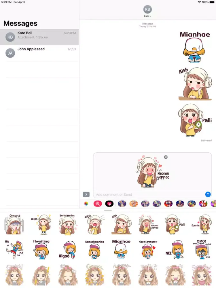 Ảnh chụp màn hình của Kawaii Emoji Cute Stickers iPad 