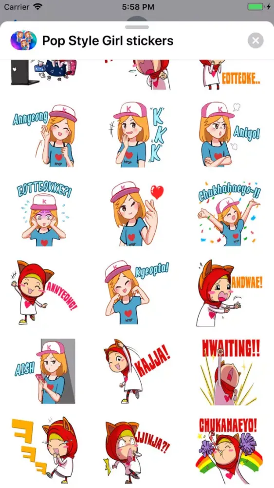 Pop Style Cute Girl Stickers Screenshots