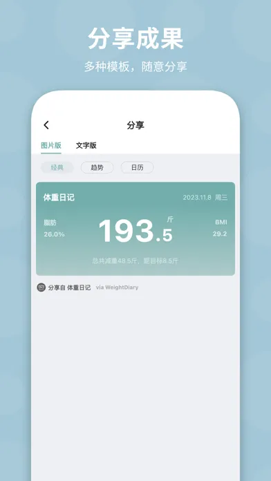 体重日记 - 健康减肥瘦身，记录更好的自己 Screenshots