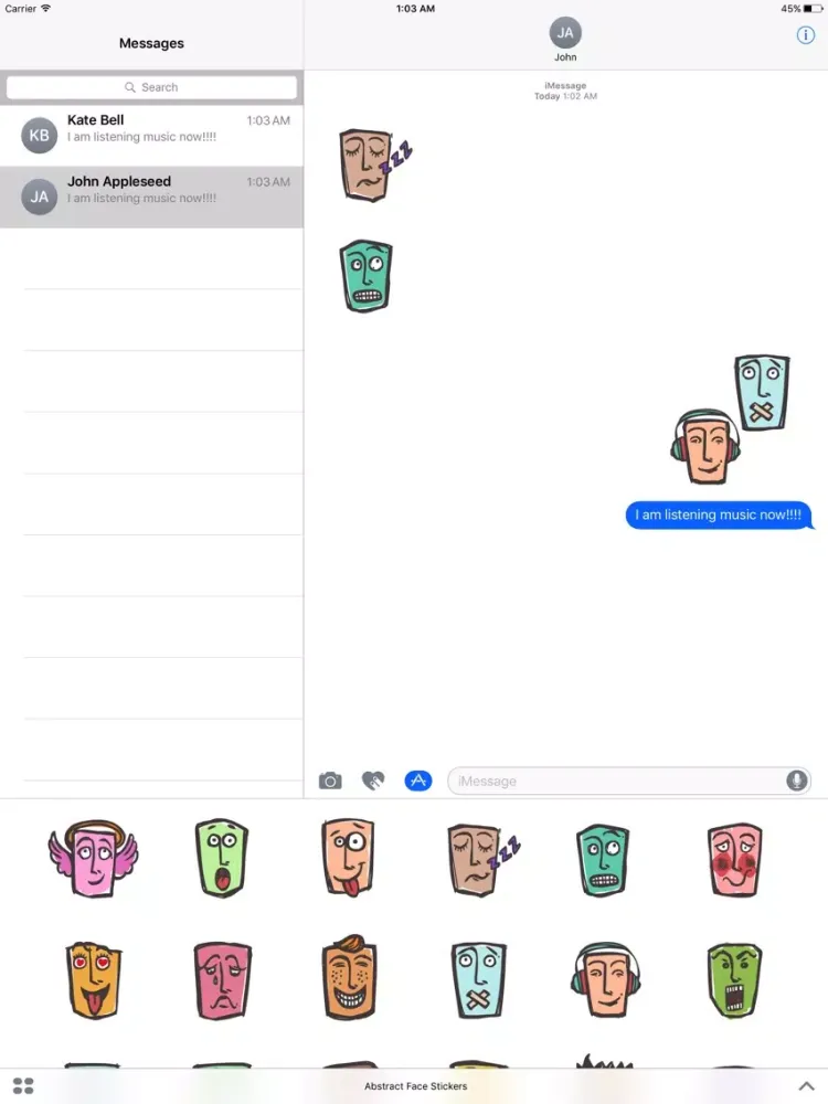 Capturas de tela do Abstract Face Stickers iPad 