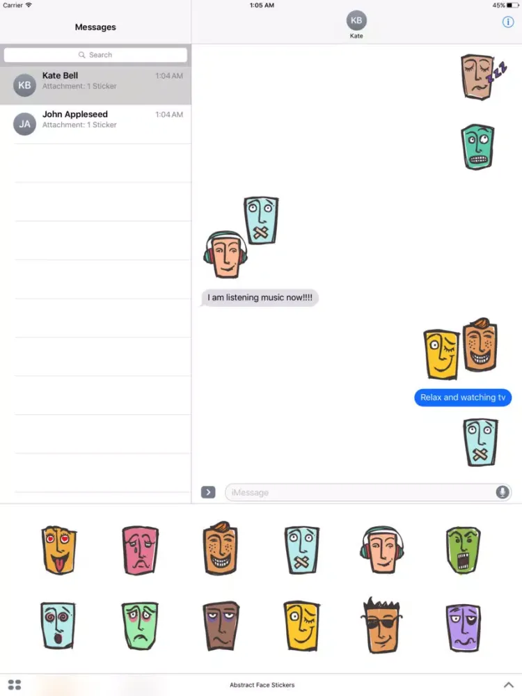 Capturas de tela do Abstract Face Stickers iPad 