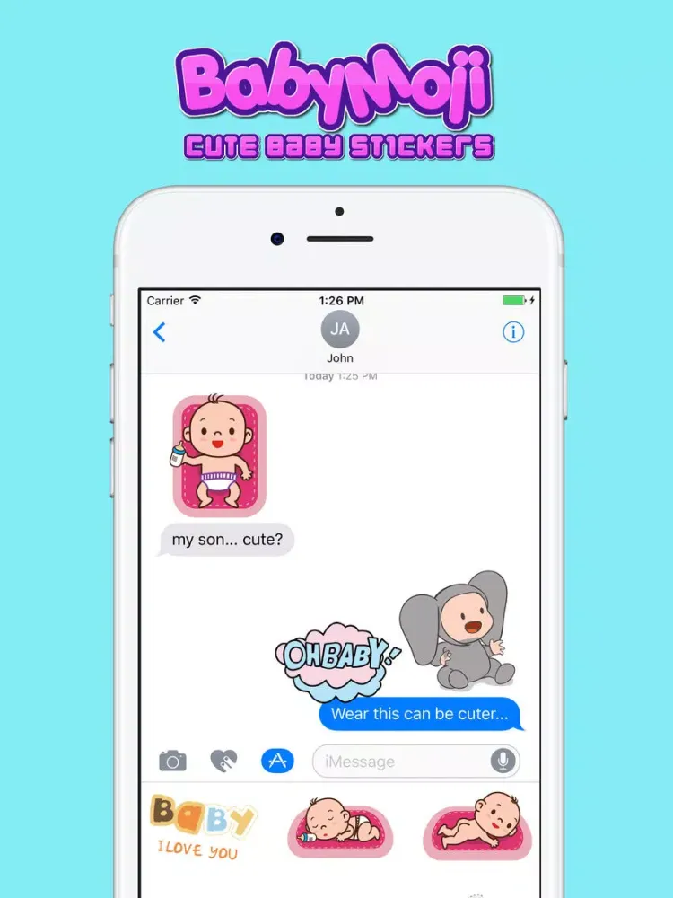 Ảnh chụp màn hình của BabyMoji - Cute Baby Stickers iPad 