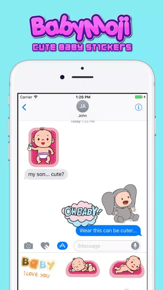 Ảnh chụp màn hình của BabyMoji - Cute Baby Stickers