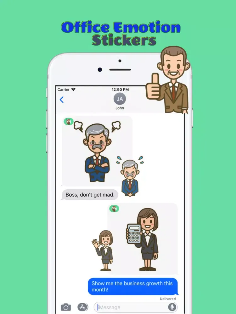 Office Emotion Stickers iPad  Ekran Görüntüleri