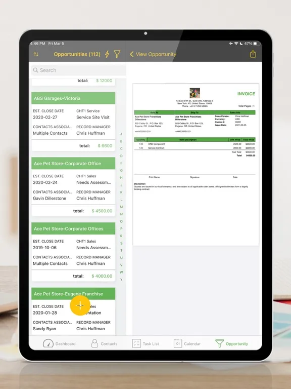 Handheld Contact Api iPad  스크린샷