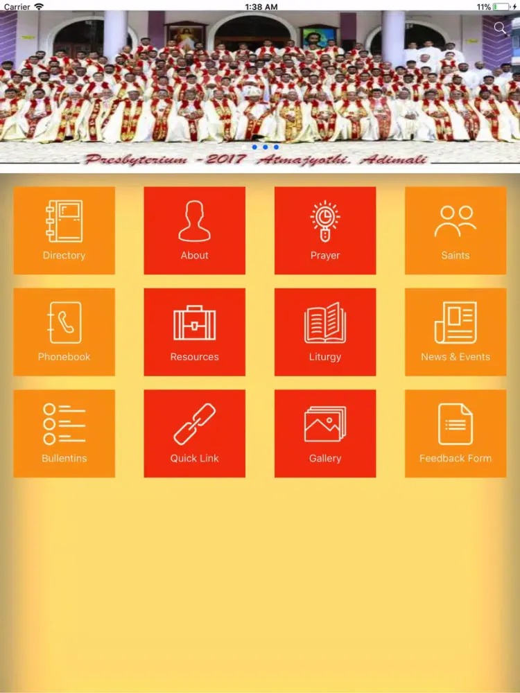 Ảnh chụp màn hình của Idukki Diocese iPad 