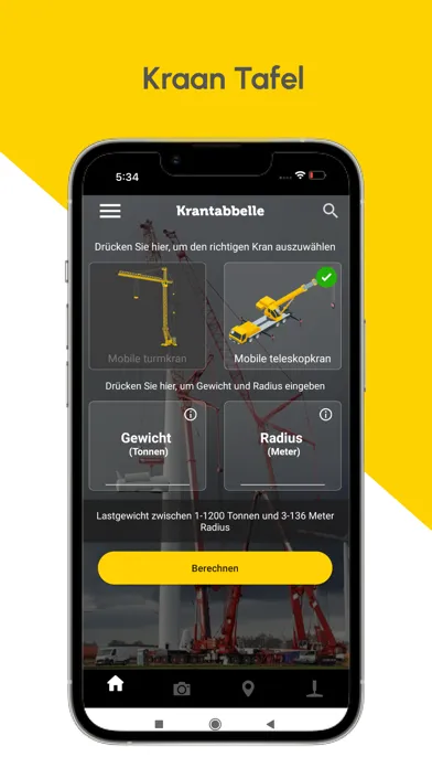 Kraantabel App Screenshots
