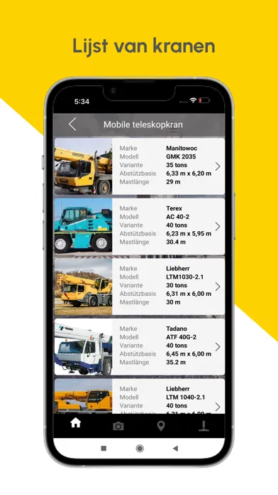 Kraantabel App Screenshots