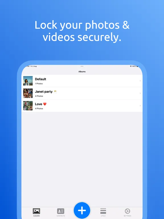 Tangkapan layar Lock app - Secure Vault iPad 