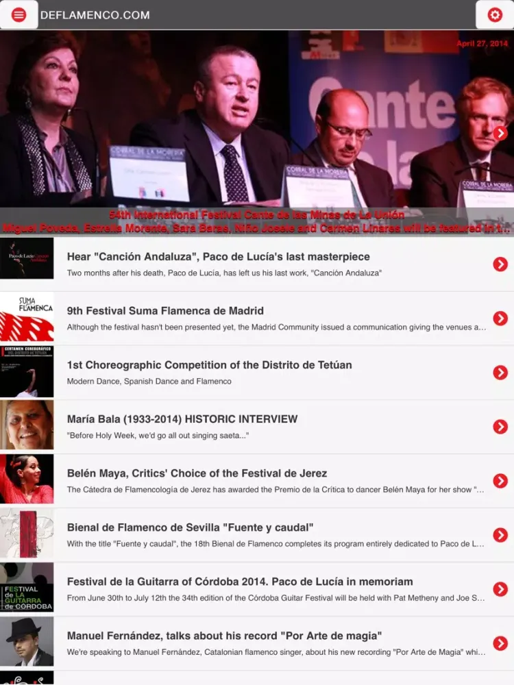 Flamenco DeFlamenco.com iPad  Screenshots