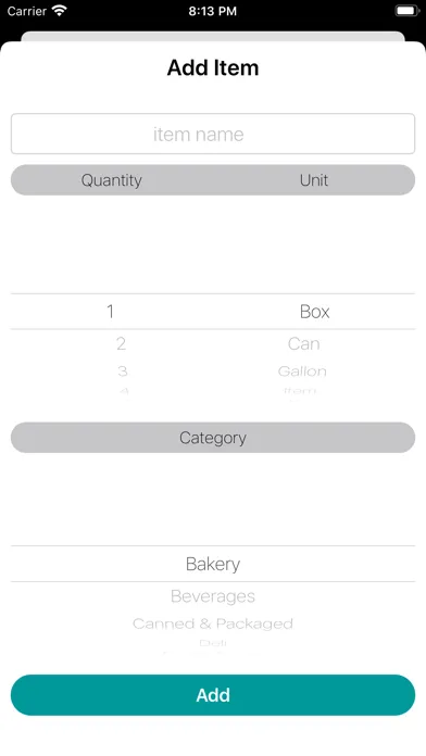 Tangkapan skrin GroceryList.