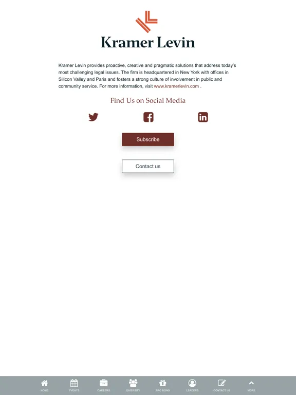 Kramer Levin Events iPad  স্ক্রিনশট
