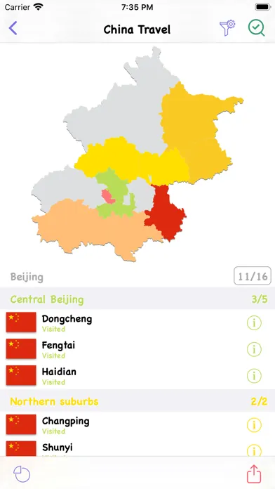 Tangkapan skrin China Travel Map: I Have Been