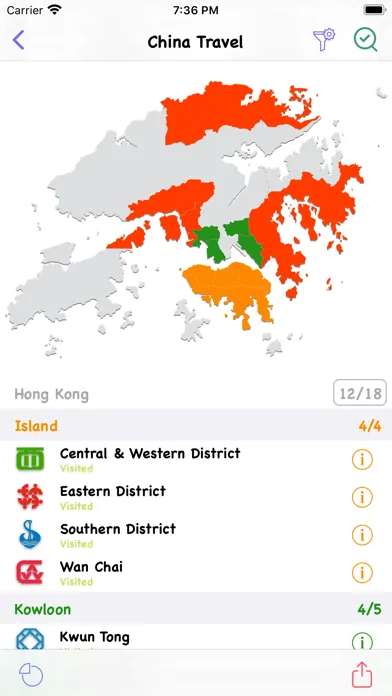 Tangkapan skrin China Travel Map: I Have Been