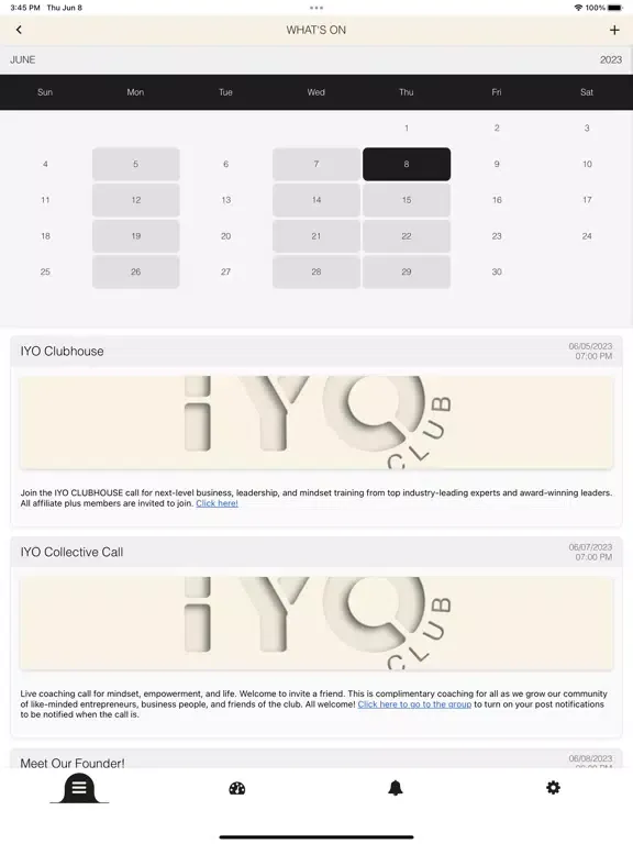 IYO Club iPad  Screenshots