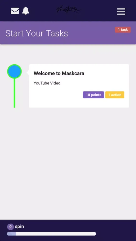 Capturas de tela do Maskcara Journey