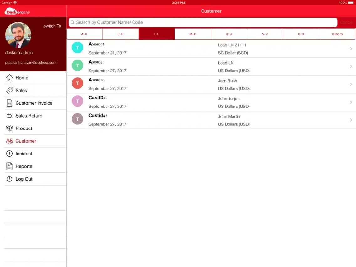 Скриншоты iDeskera ERP iPad 