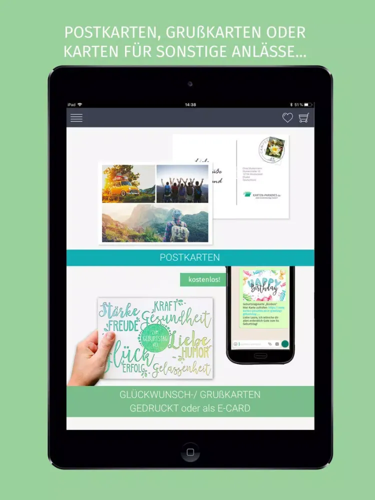 Скриншоты Karten-Paradies Postkarten iPad 