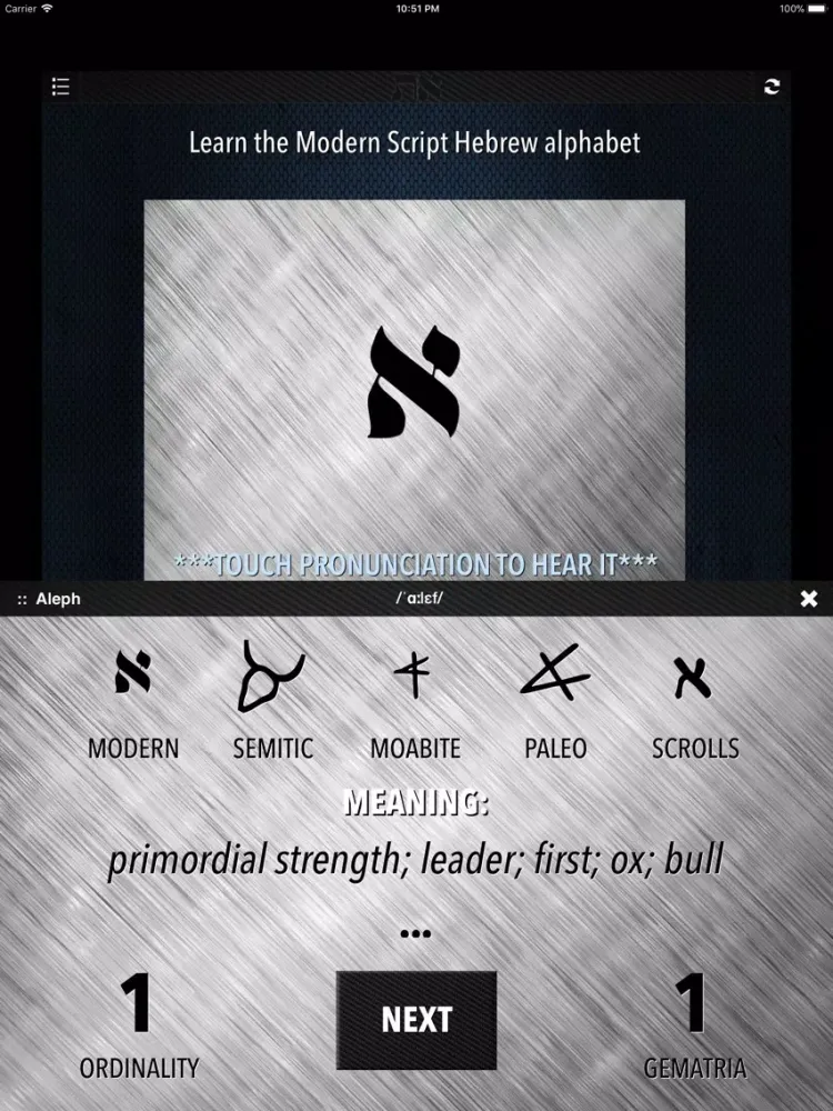 Screenshot di Learn Hebrew - Alphabet iPad 