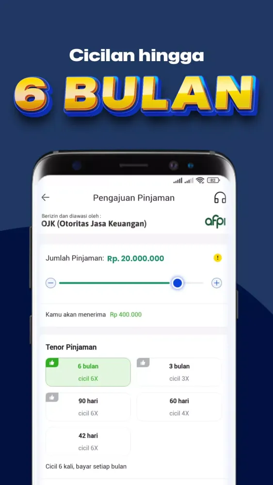Tangkapan skrin Kredito—Pinjaman Uang Online