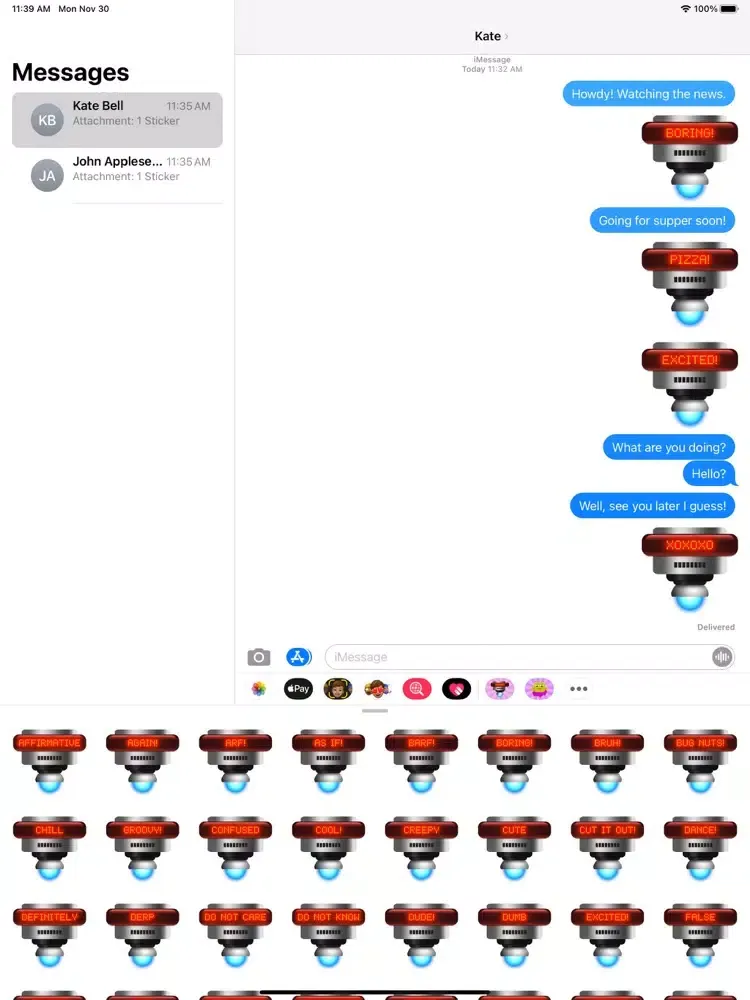 Animated Robot Text Stickers iPad 應用截圖