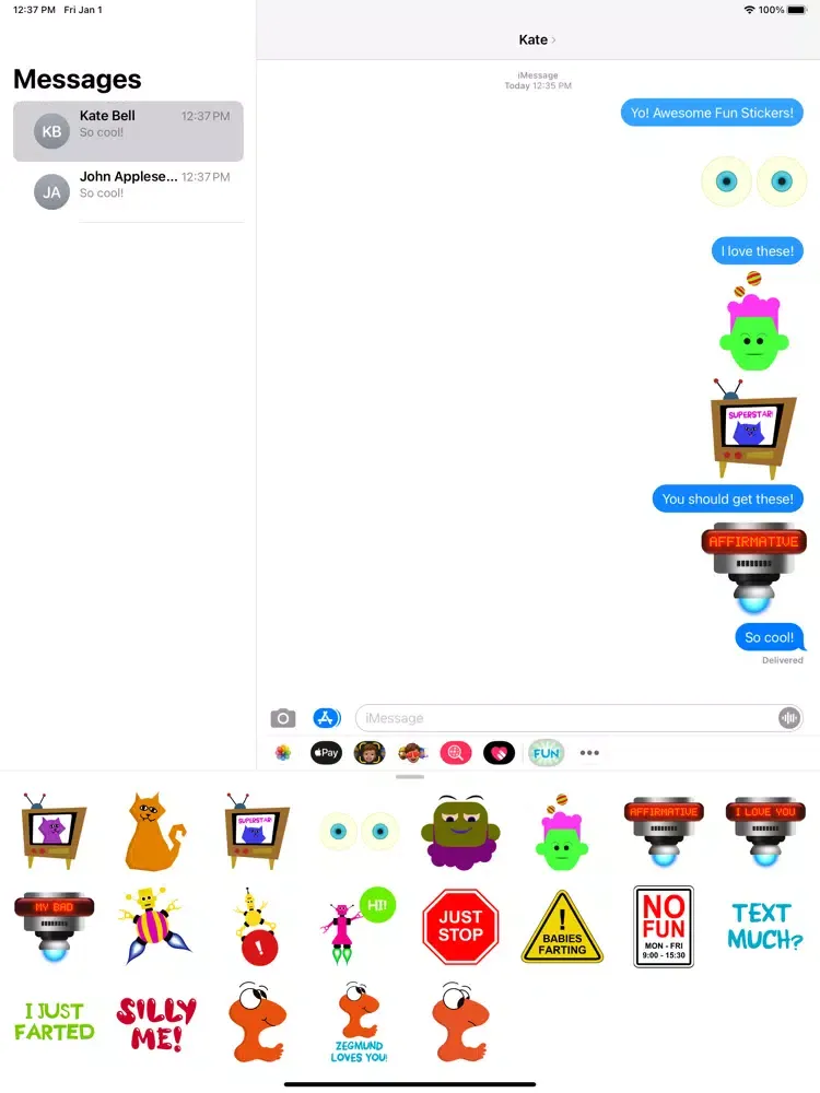 Capturas de pantalla de Fun Sticker Pack iPad 