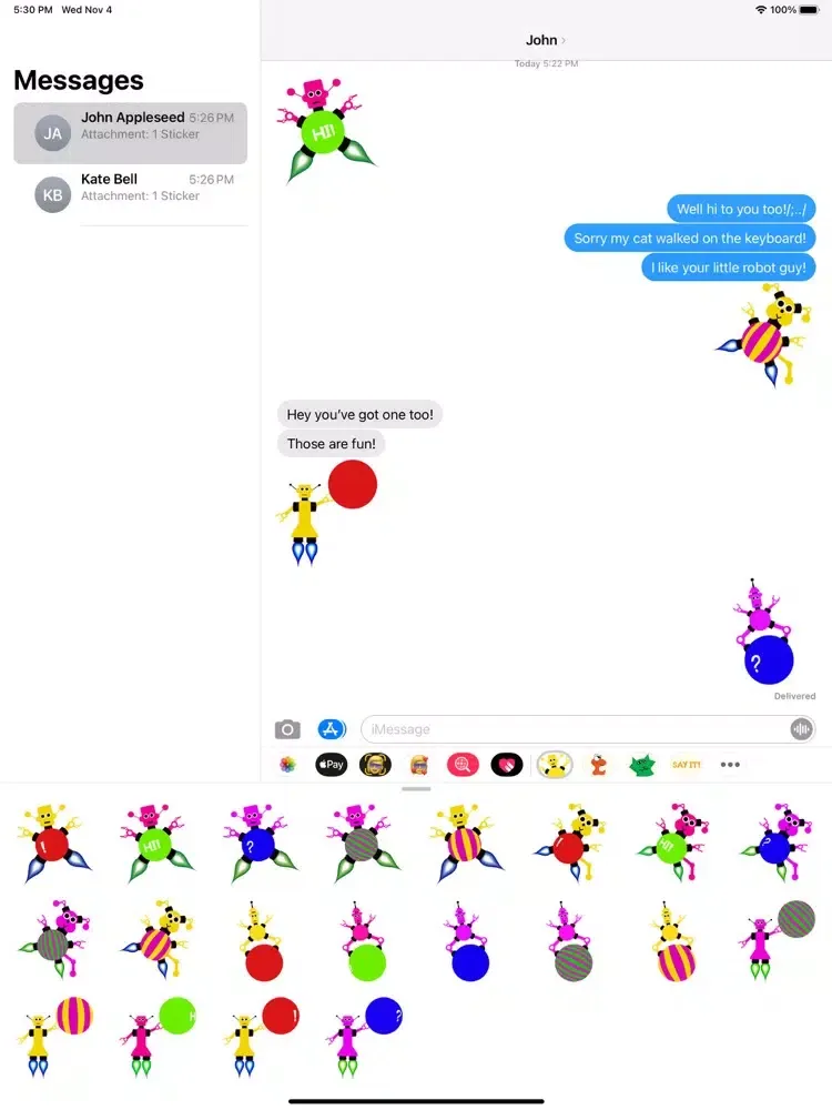 ภาพหน้าจอของ Fun Animated Robots Stickers iPad 