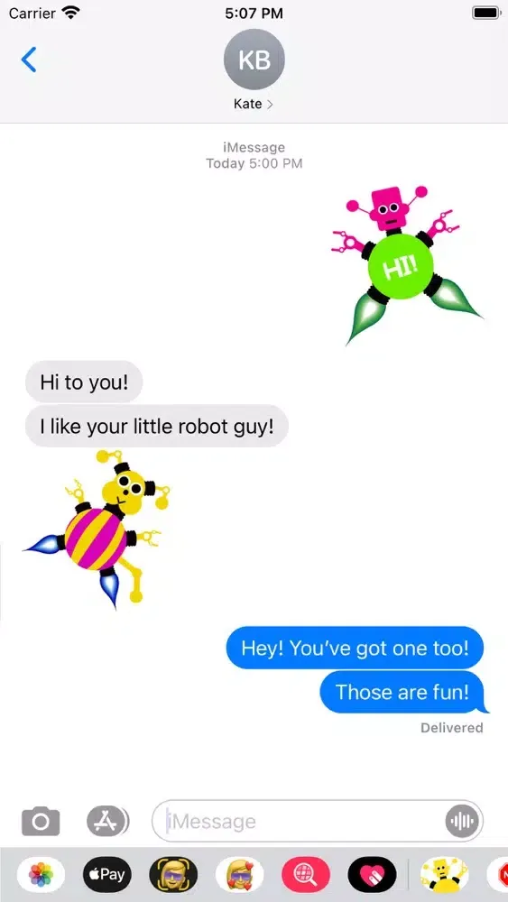 ภาพหน้าจอของ Fun Animated Robots Stickers
