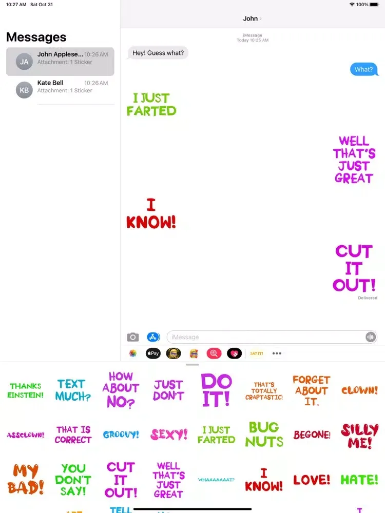 Just Say It Sticker Pack iPad  स्क्रीनशॉट