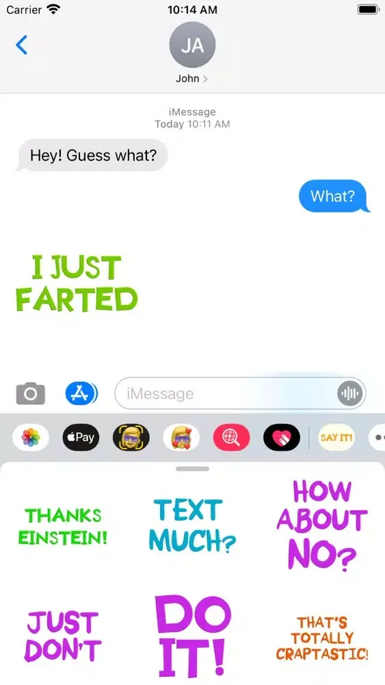 Just Say It Sticker Pack स्क्रीनशॉट