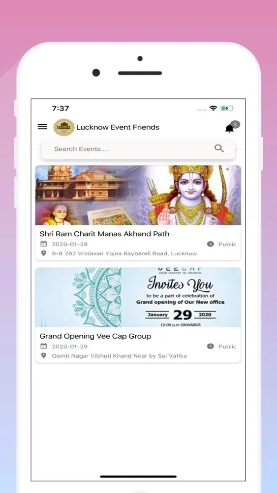 Ảnh chụp màn hình của Lucknow Event Friends