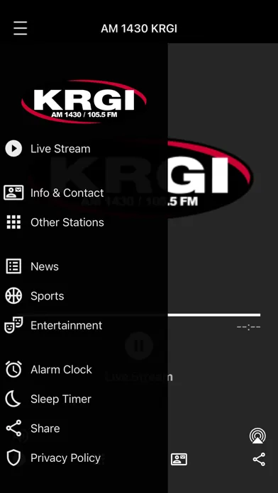 Capturas de tela do AM 1430 KRGI