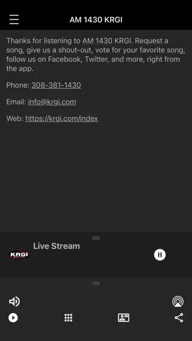 Capturas de tela do AM 1430 KRGI